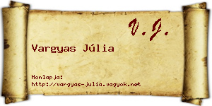 Vargyas Júlia névjegykártya
